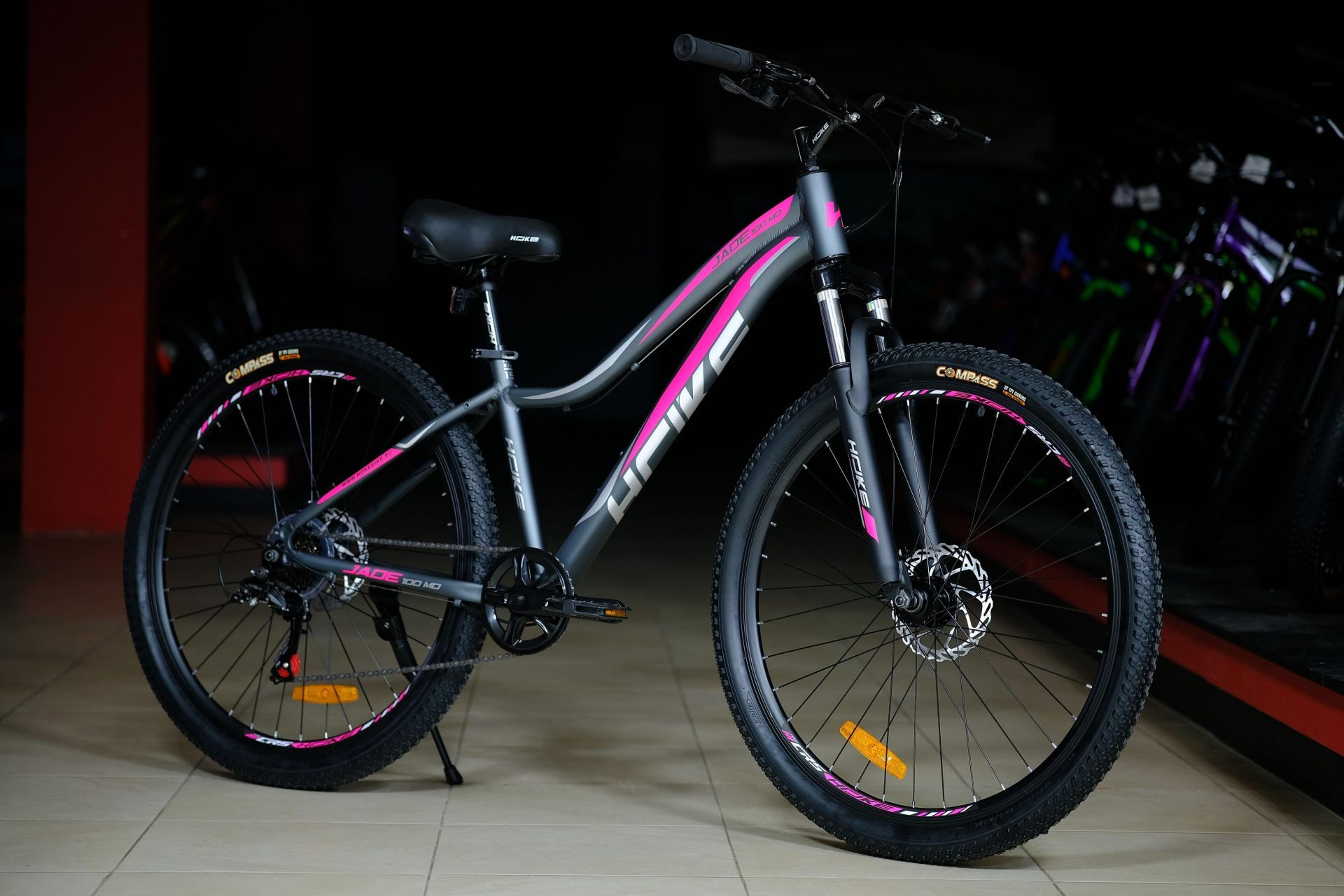 Велосипед HOKE Jade 100 MD матовый серый-розовый 15