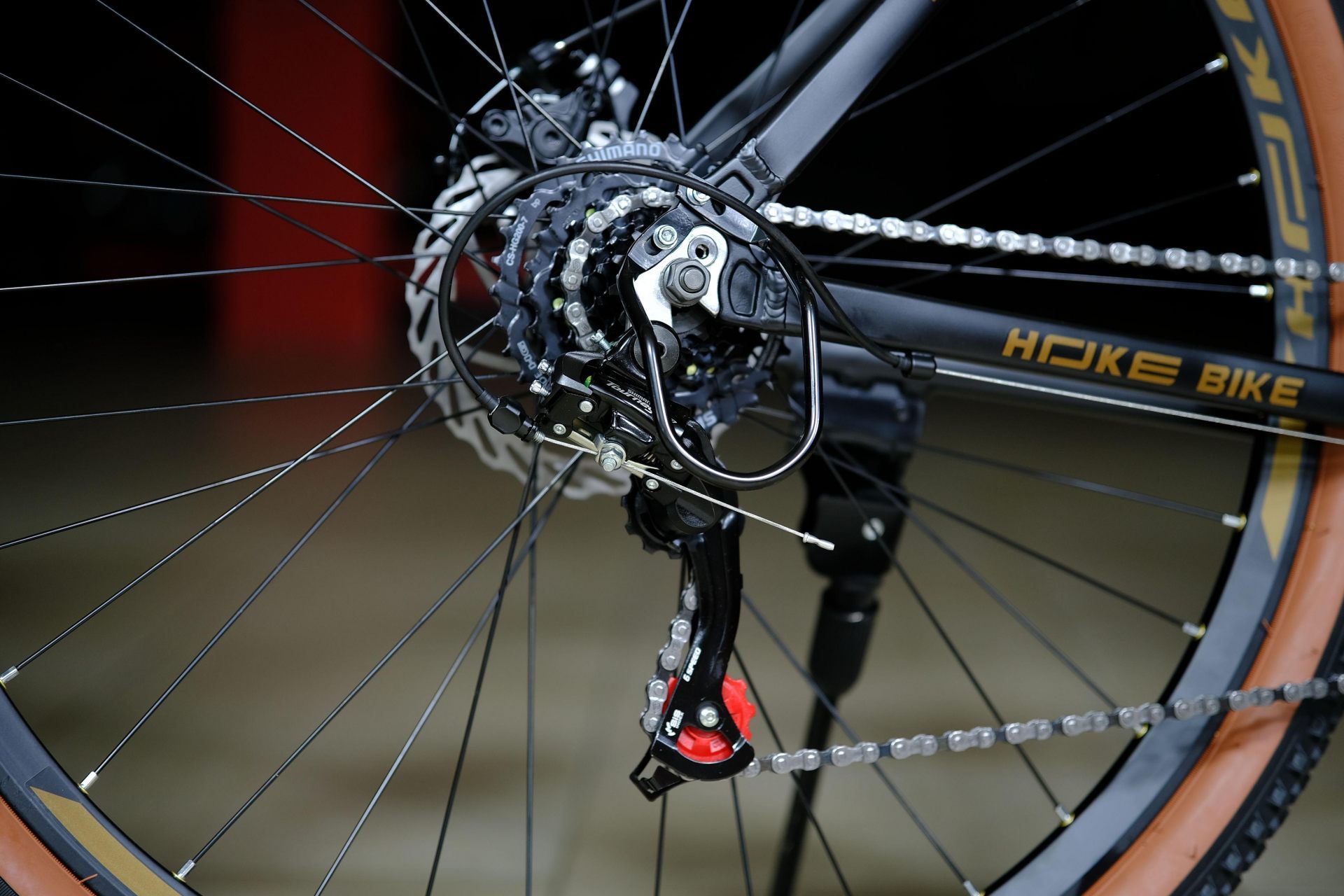 Задний переключатель Shimano Tourney TZ500 оригинал HOKE ONE MAX 29 матовый чёрный-коричневый 21